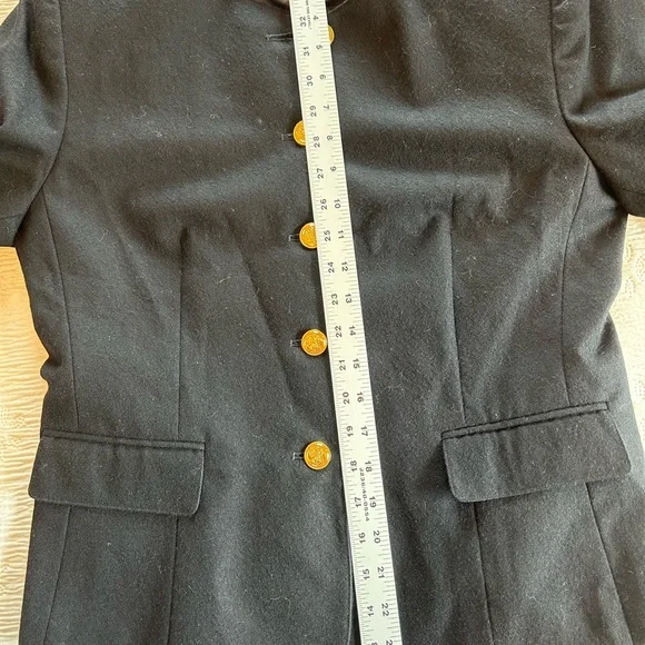 Talbots wool blazer black size 8P gold buttons - Picture 6 of 10